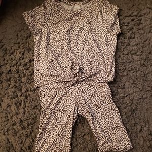 NWT Leopard Print Matching Shorts Set